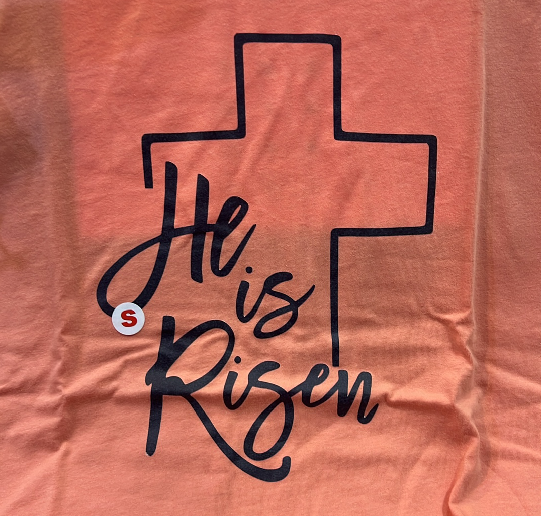 He Is Risen Cross Tee
