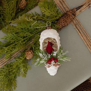 5" Cardinal Pinecone Ornament