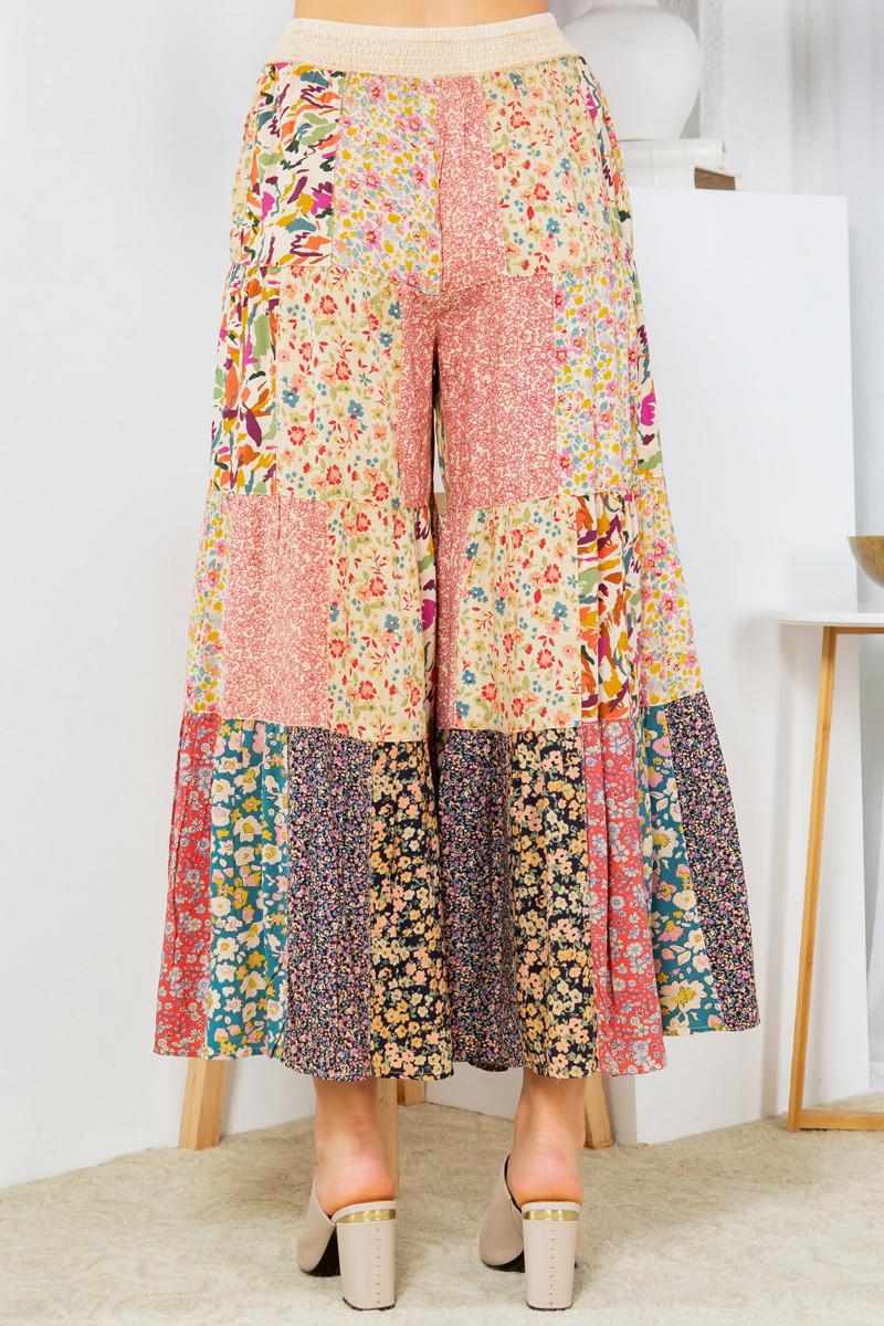 Boho Babe Printed Patchwork Pants