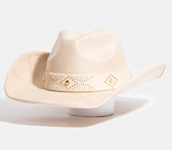 Western Studded/Stitched Suede Cowboy Hat