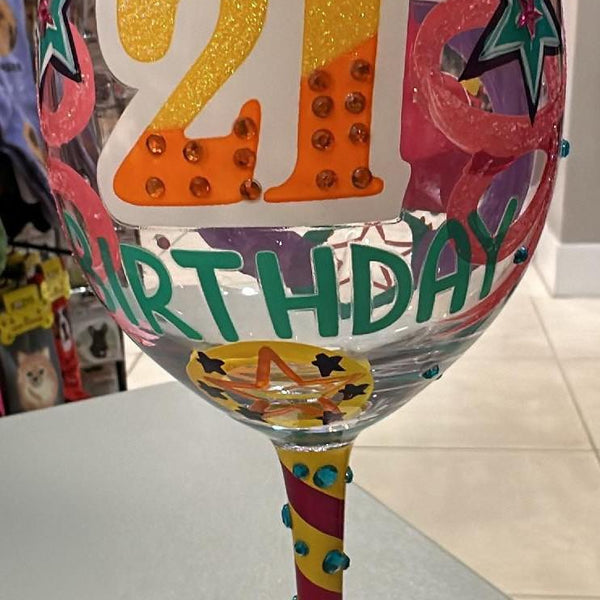 Happy 21st Birthday Wine Glass