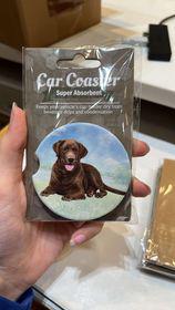 Chocolate Lab Car Coaster