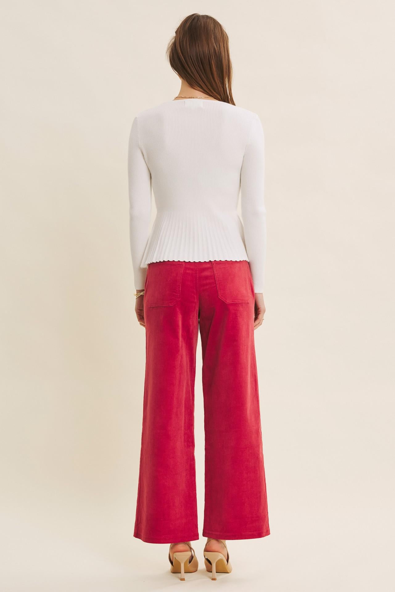 Cozy Chic Corduroy Wide-leg Pants