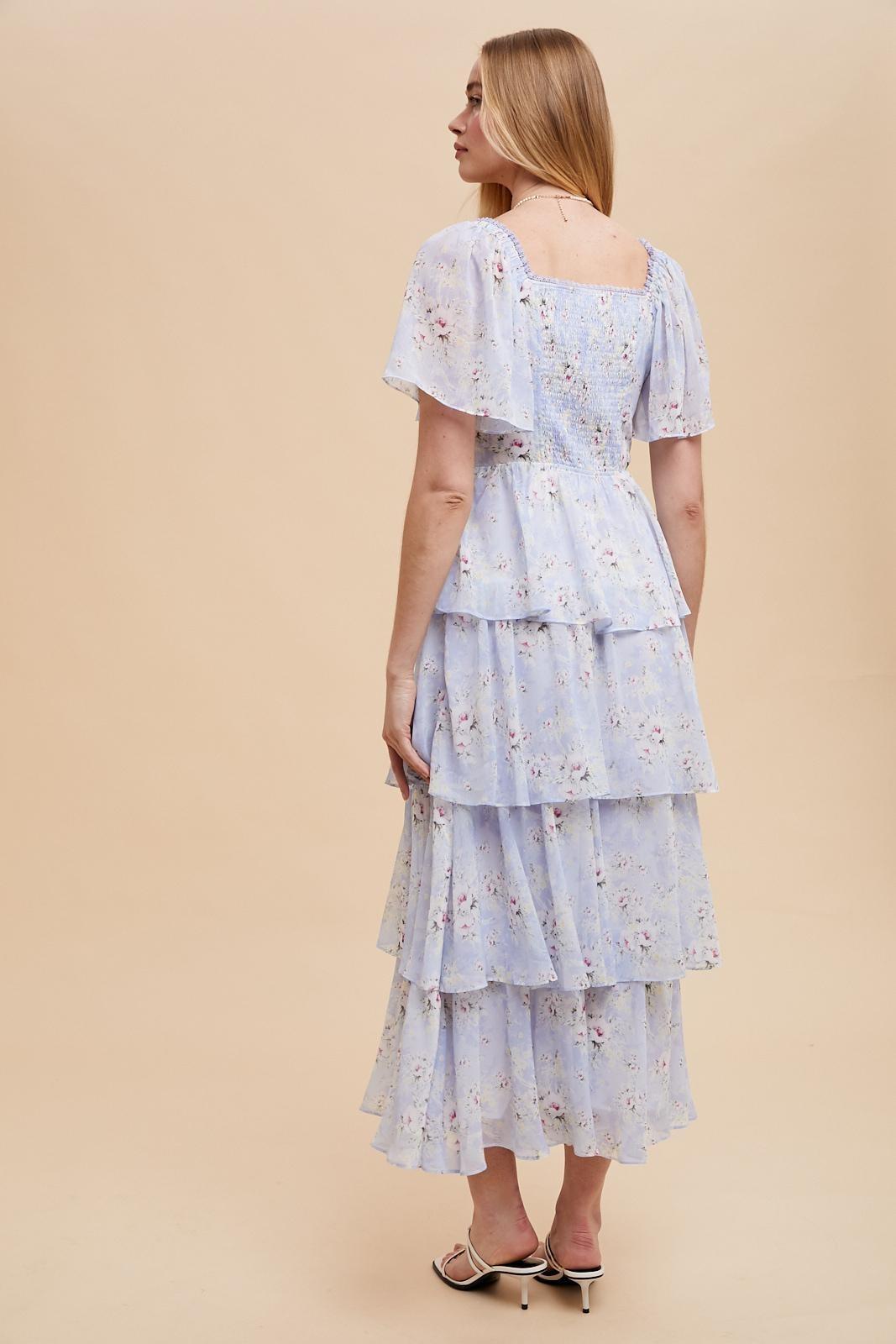 Floral Tiered Flounce Dress
