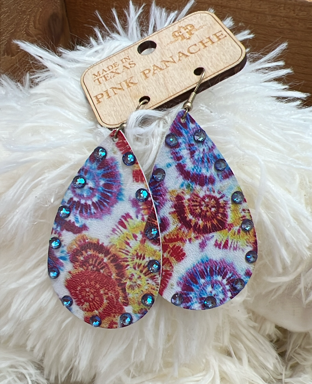 Tie Dye Crystal Earrings