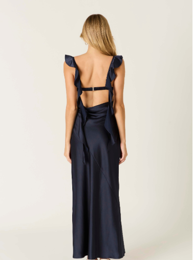 Midnight Silk Long Maxi Dress
