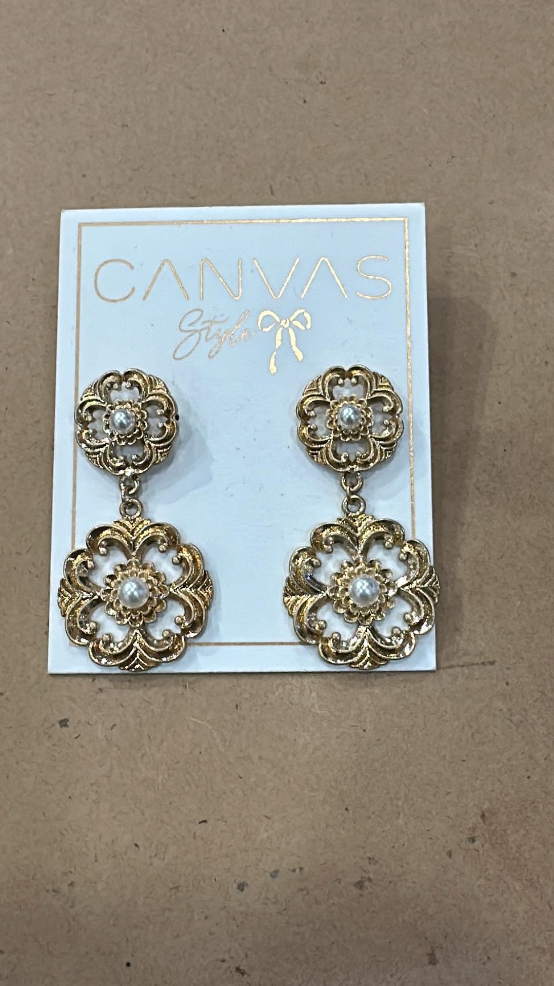 Marguertie Acanthus & Pearl Drop Earrings