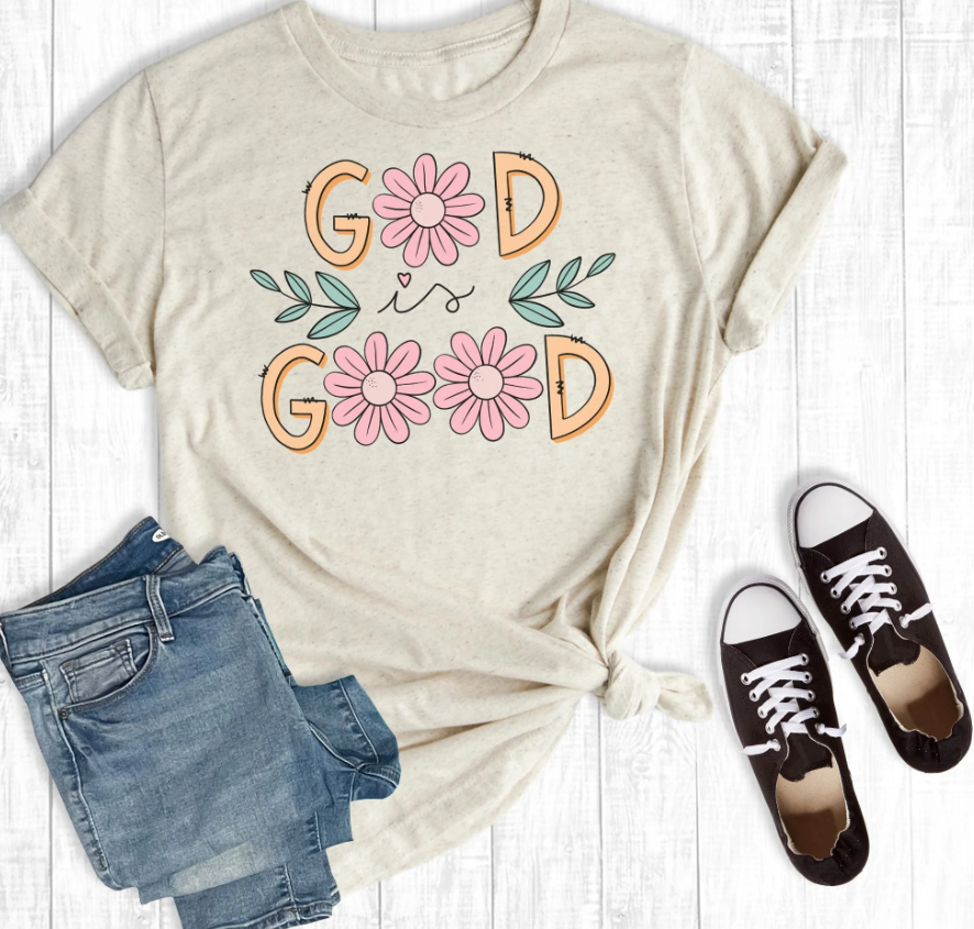 God Is Good Floral Tee