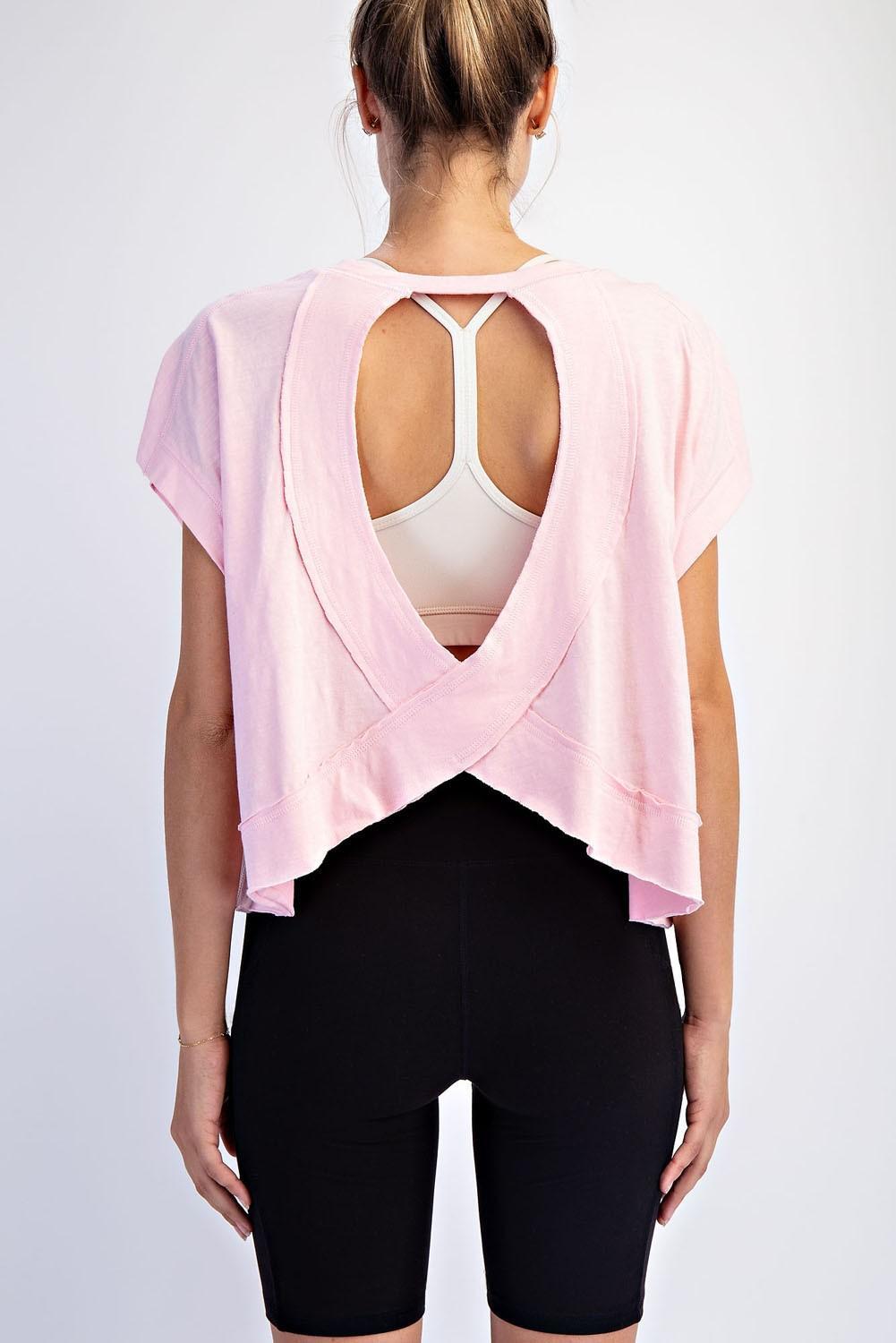 Cotton Slub Open-Back Top