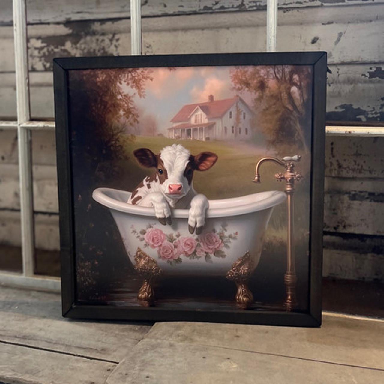 Calf in a Tub Box Frame 18x18