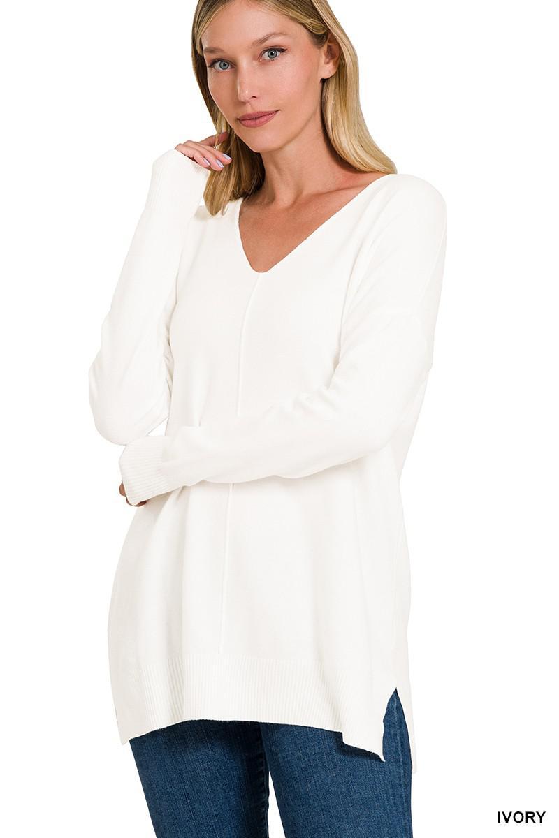 VISCOSE SEAM SWEATER