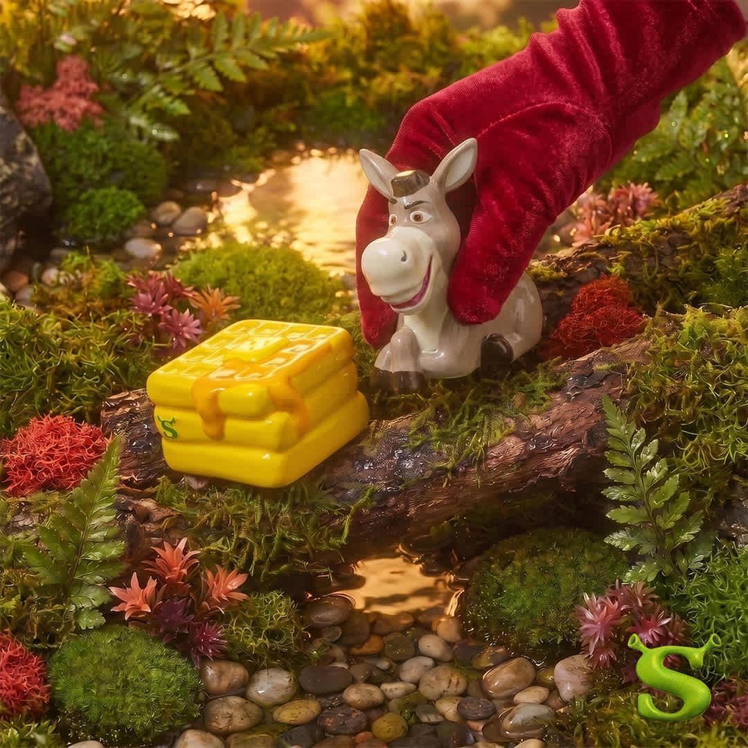 Shrek Donkey Waffle Stack Salt & Pepper Shakers - 2PC Ceramic Set