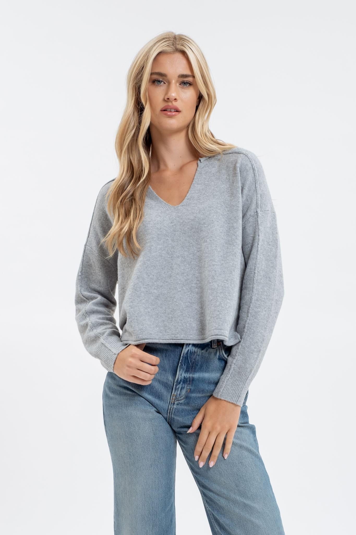 Grey Exposed Sweater