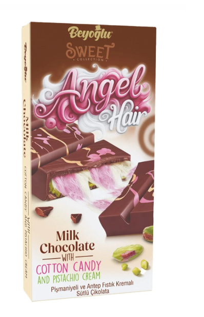 Dubai Angel Hair Milk Chocolate with Cotton Candy and Pistachio Cream