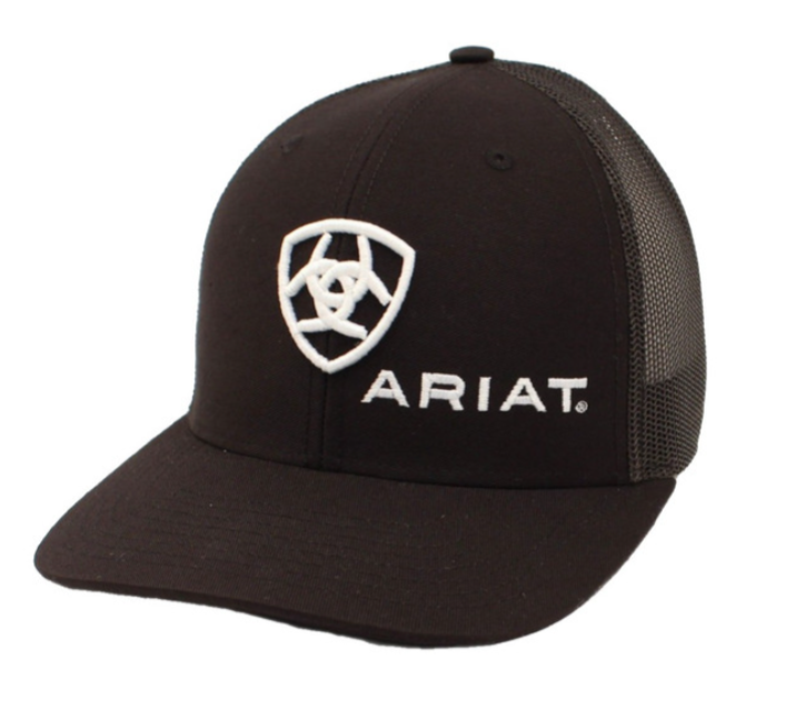 ARIAT SIGNATURE LOGO SHIELD BLACK - HATS CAP