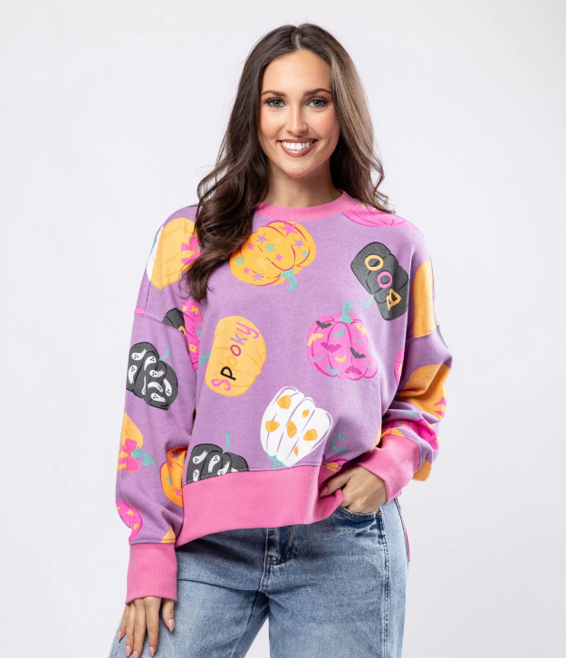 Spooky Szn Lavender Crew Neck Sweatshirt
