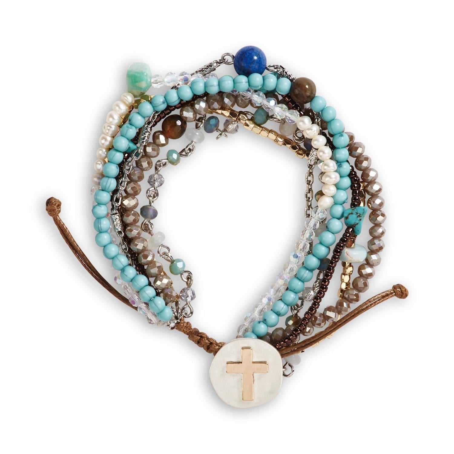 Beaded Prayer/heart Bracelet - 7in