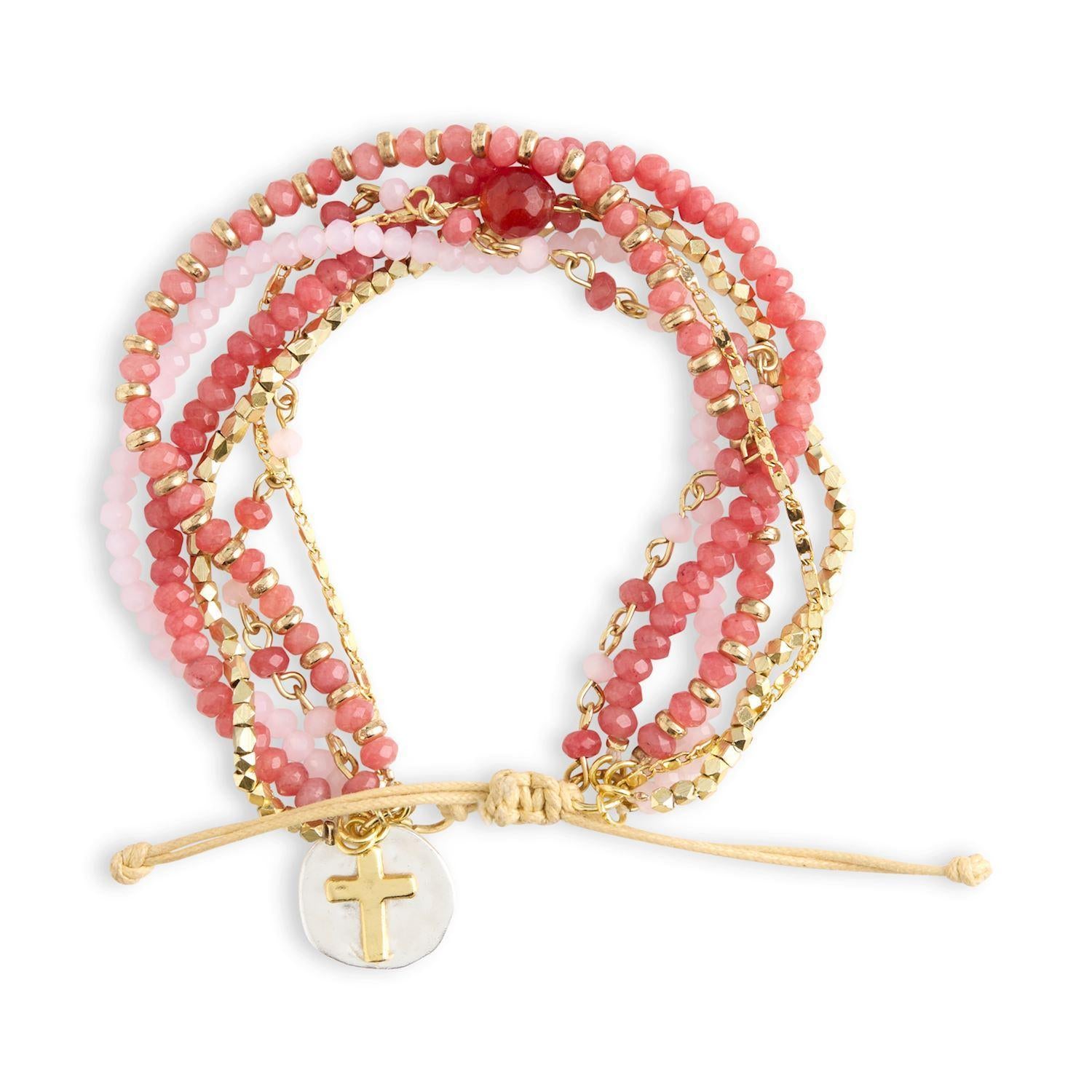 Blush Pink Beaded Prayer Jewelry