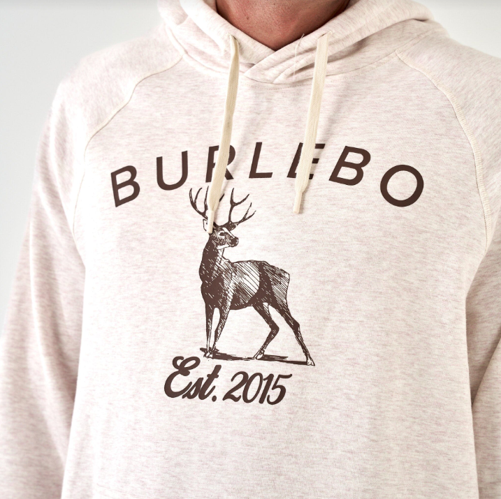 Fleece Hoodie - Whitetail Deer - Heather Oatmeal