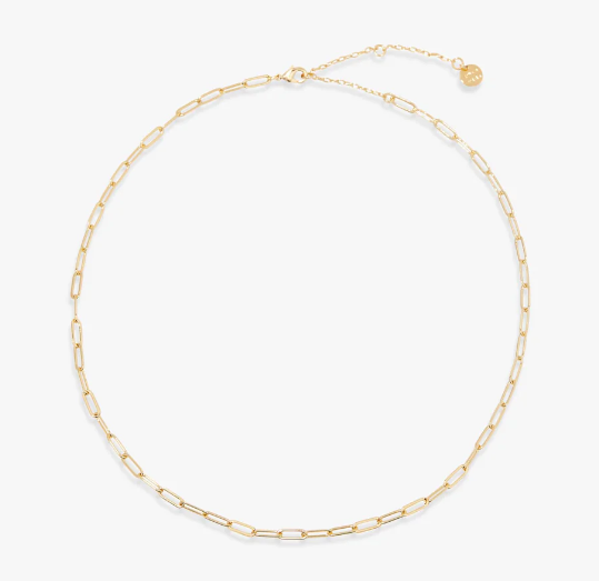 Simple Paperclip Chain Choker Gold