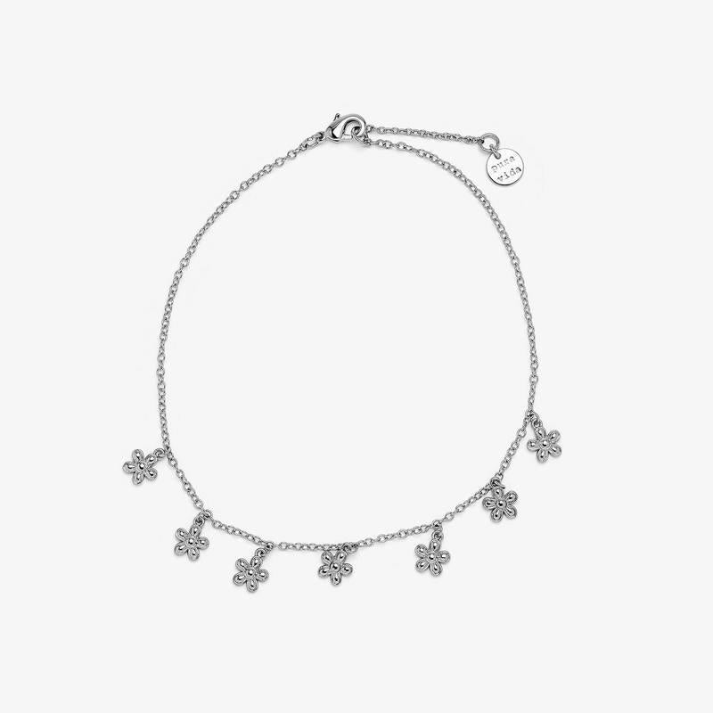 Bitty Daisies Anklet Silver