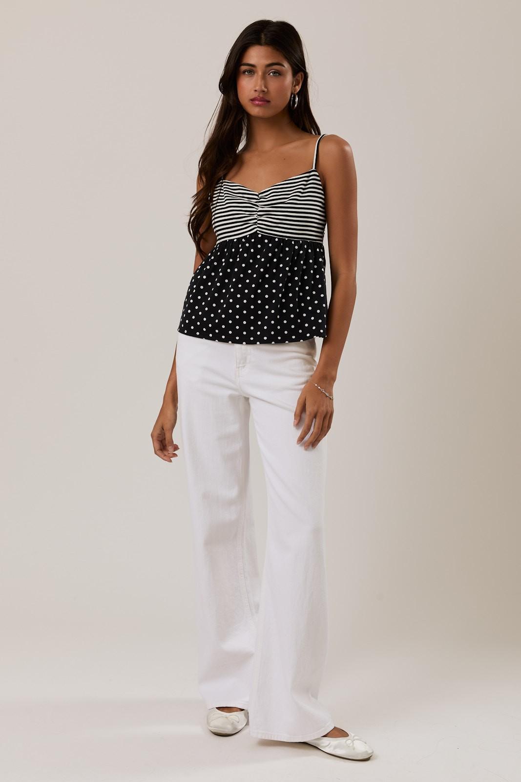Stripe And Polka Dot Tank Top