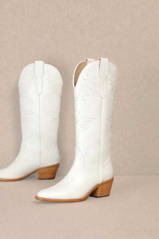 Adel White Boots