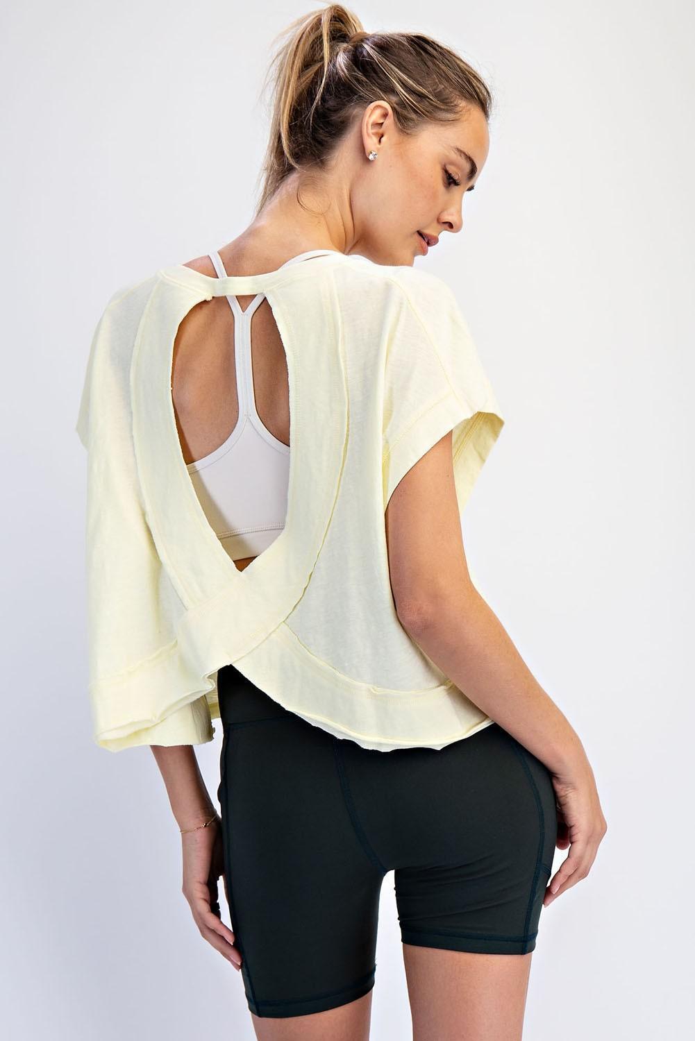 Cotton Slub Open-Back Top