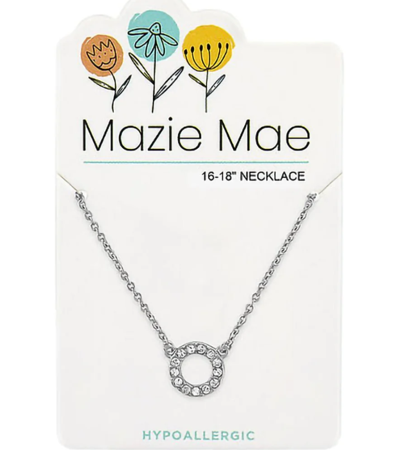 Silver CZ Open Circle Mazie Mae Necklace