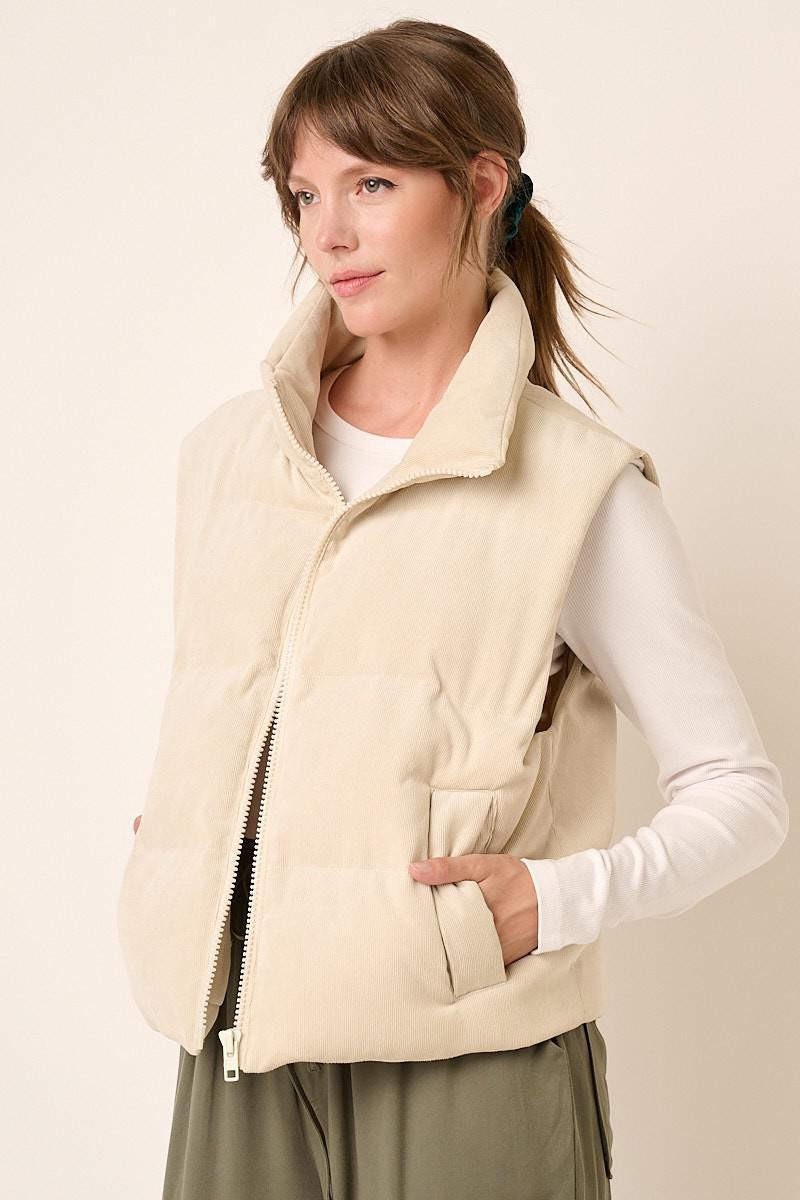 Sand Corduroy Puffer Vest