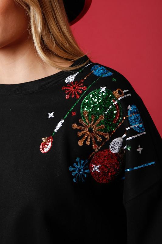Black Ornament Sweater