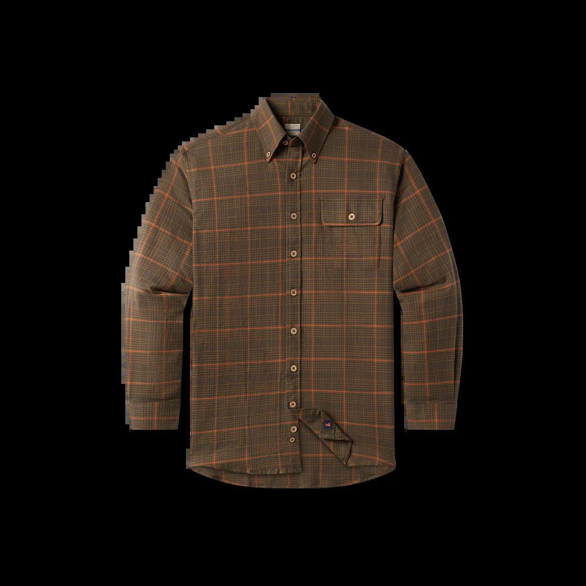 Montevallo Houndstooth Flannel in Dark Olive & Navy