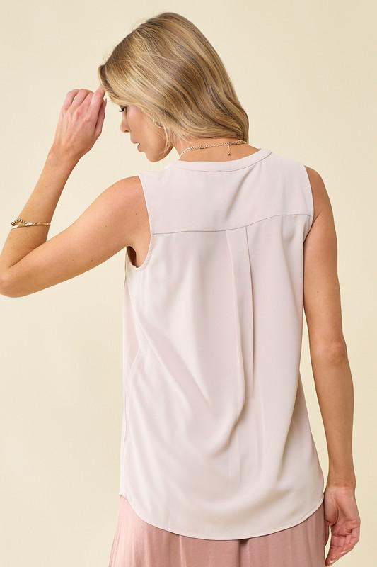 Beige Sleeveless Top