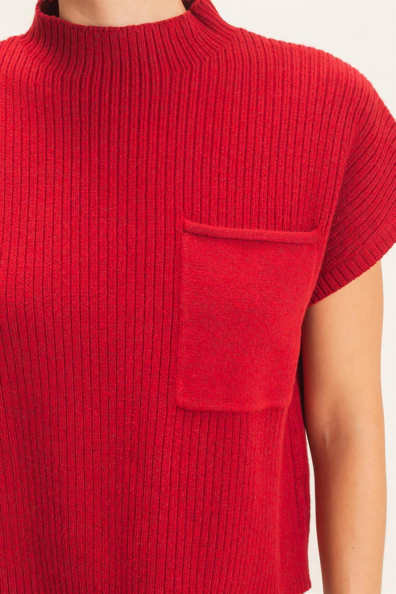 Berry Ribbed Dolman Sweater