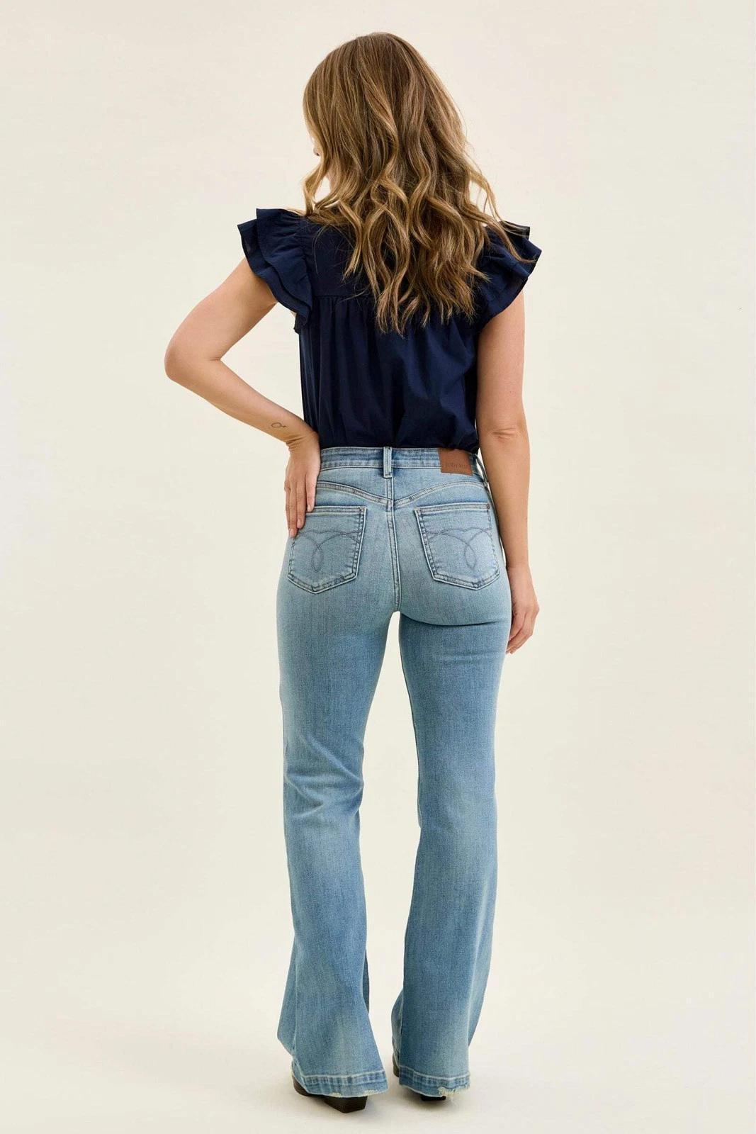 Judy Blue Mid Rise Flare Denim Jeans – 3 Inseam Options
