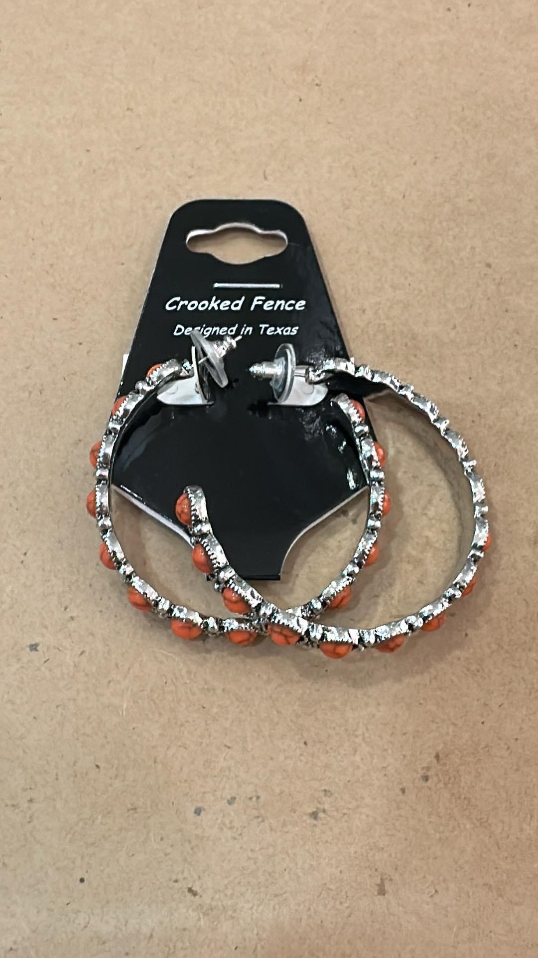 Western Circle Stone Hoops