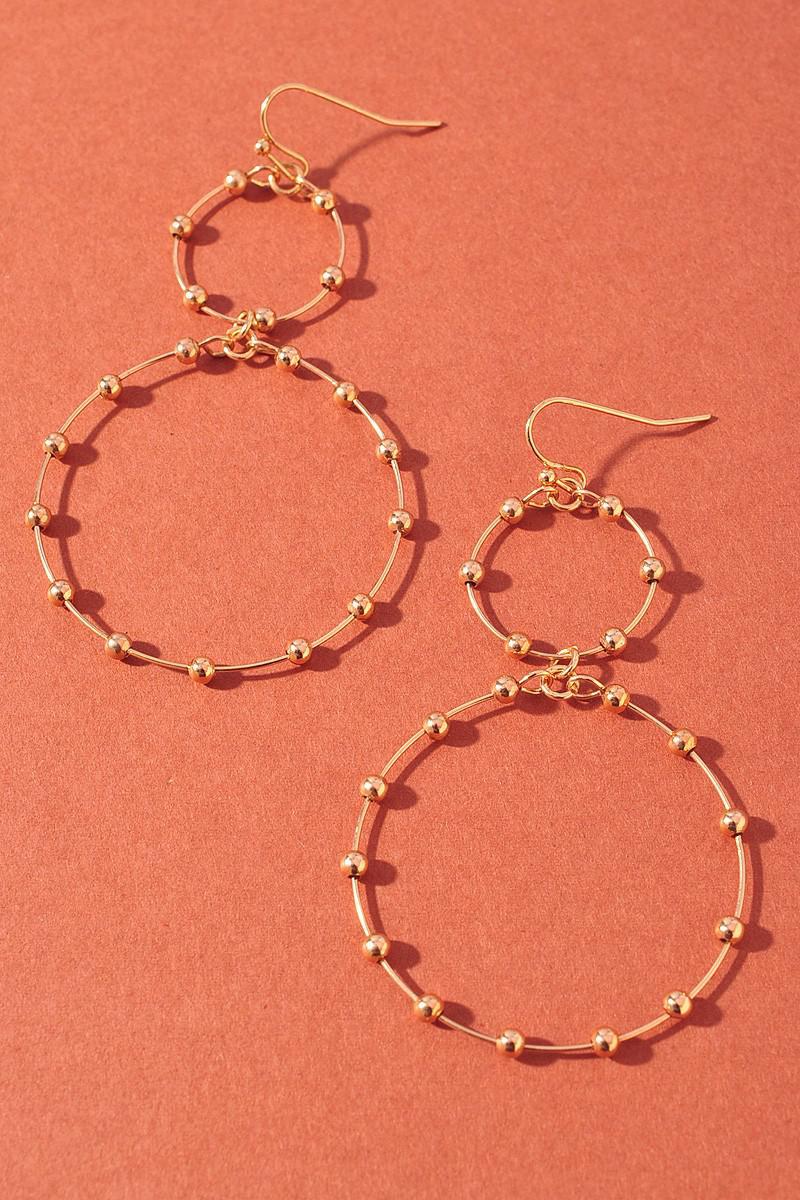 Gold Double Circle Earrings