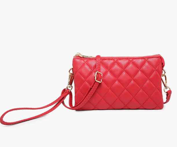 Riley Quilted Crossbody Red