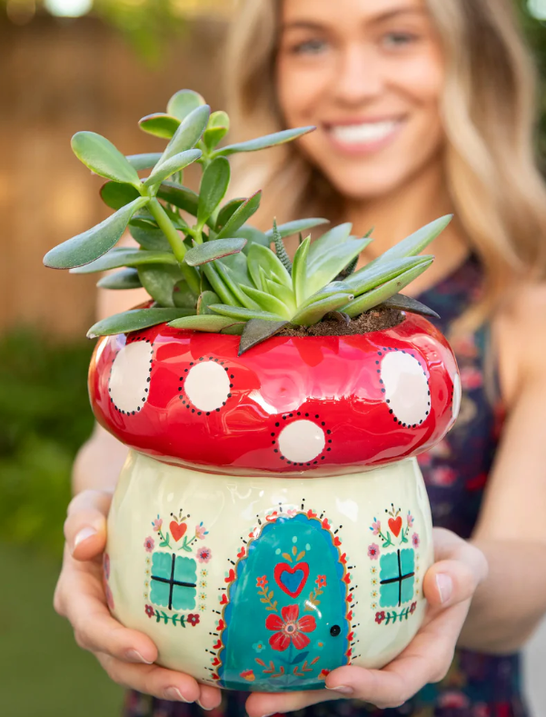So Cute Ceramic Planter- Mushroom