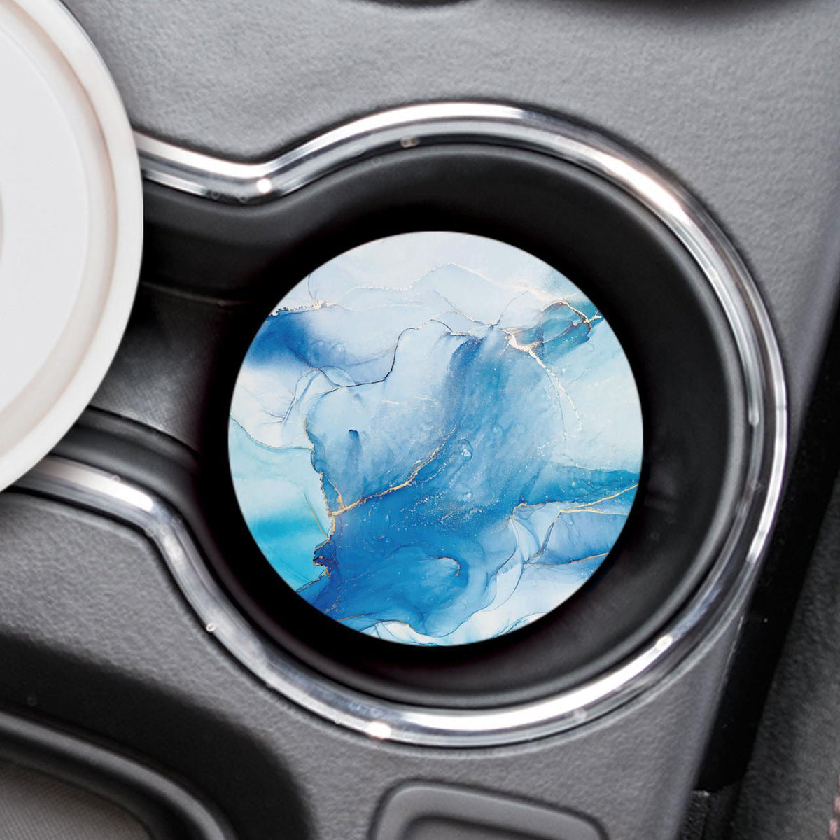 Blue Marble Pattern Car Coaster