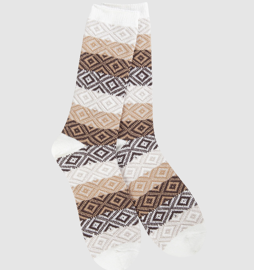 Chocolate Multi Weekend Gem Crew Socks