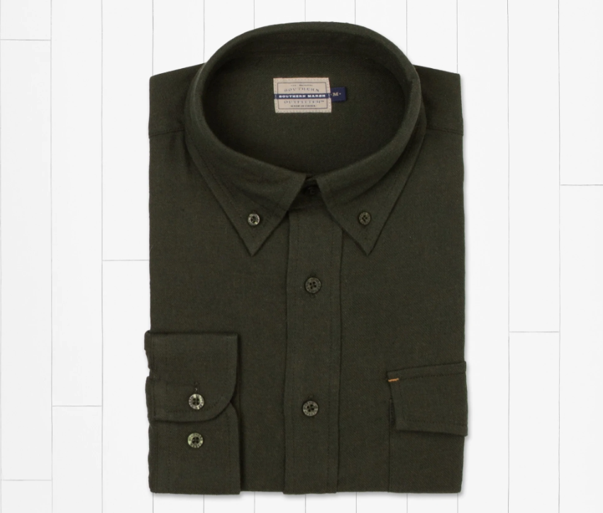 Old Mill Heather Flannel Dark Olive