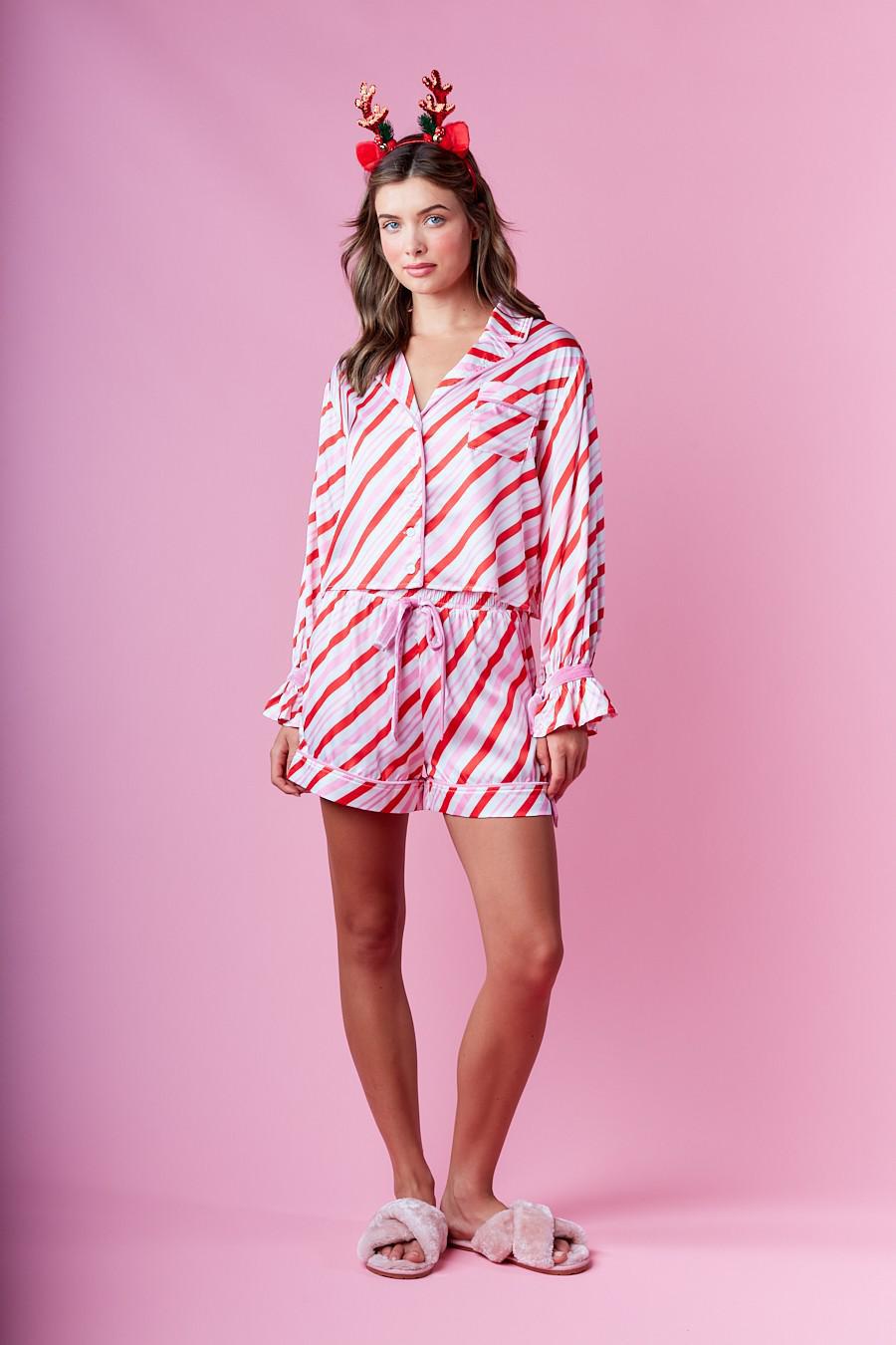 Candy Cane Striped Pajama Set