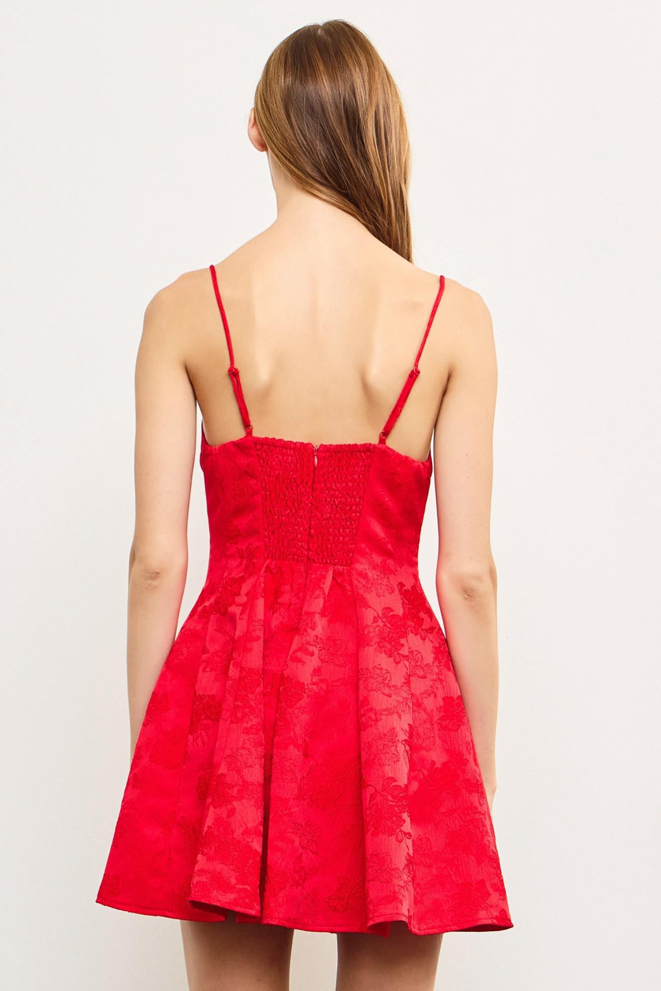 Red Bow Flare Mini Dress