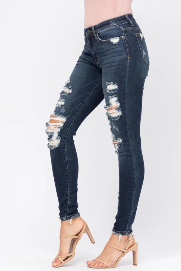 Judy Blue Midrise Dark Skinny Jeans