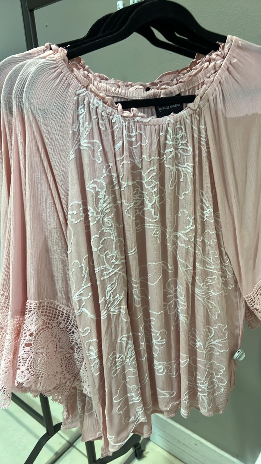 Pink Floral Lace Top