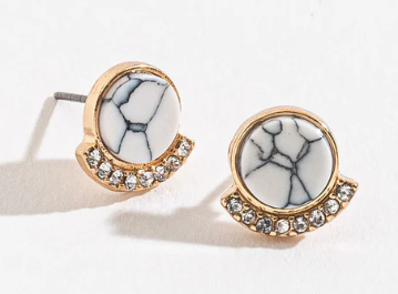 Howlite Gold Pave Earrings