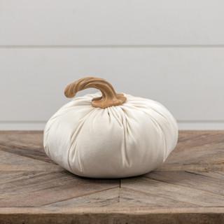 7" Off White Twisted Stem Pumpkin