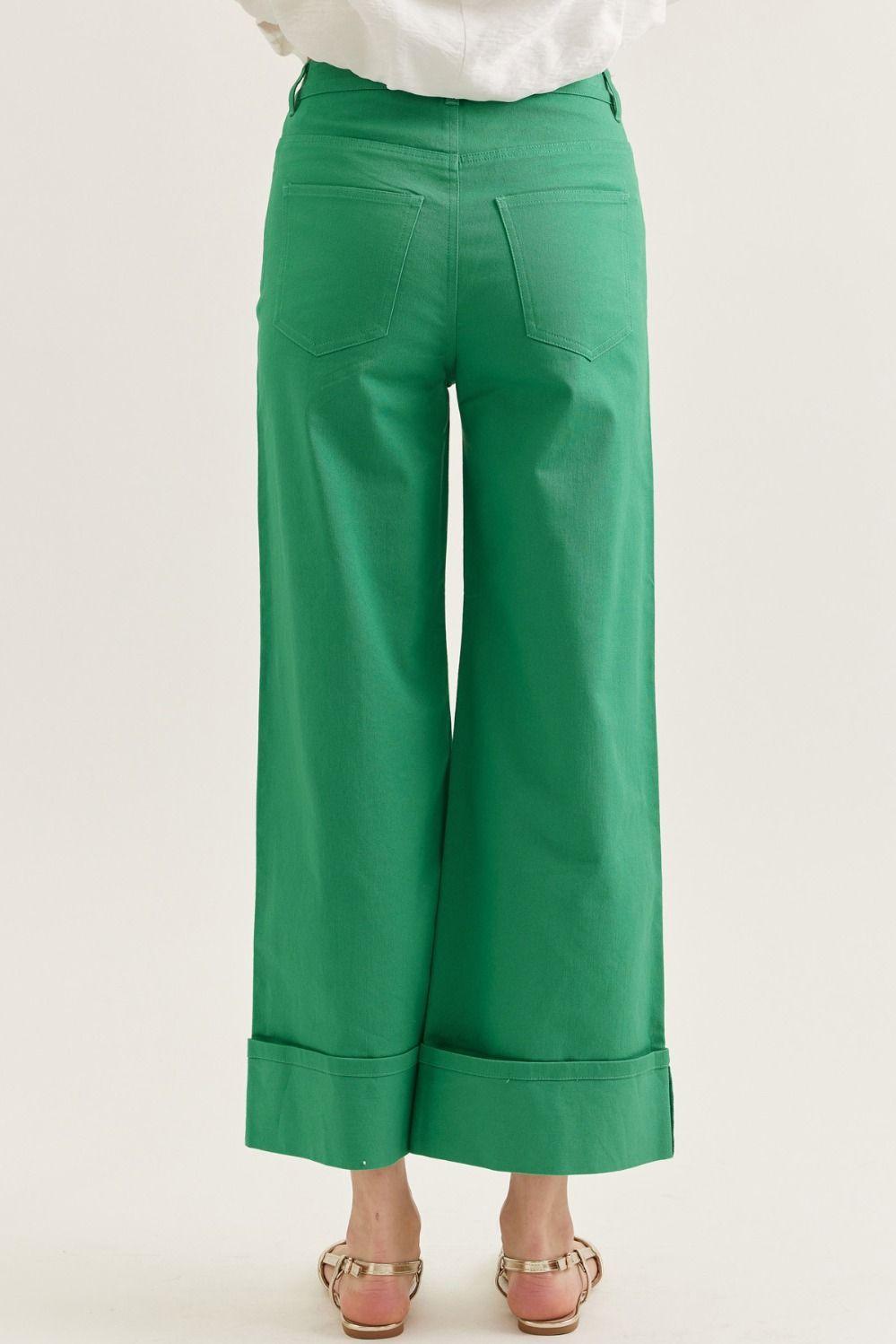 Solid Mid-Rise Ankle Length Pants