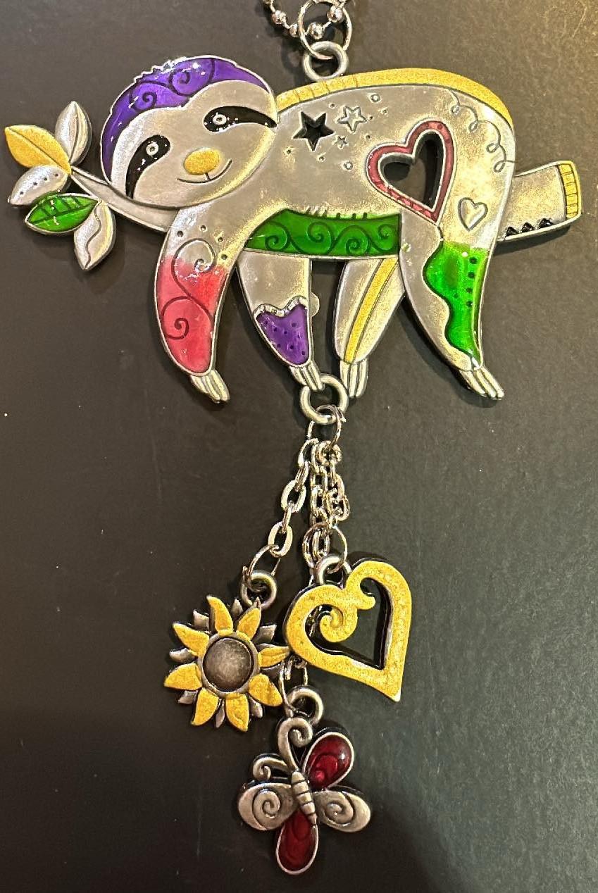 Colorful Sloth Car Charm